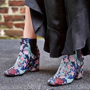 Indigo Rd Block Heel Embroidered Ankle Booties